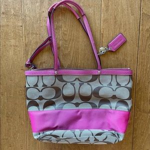 Coach Signature Stripe Tote